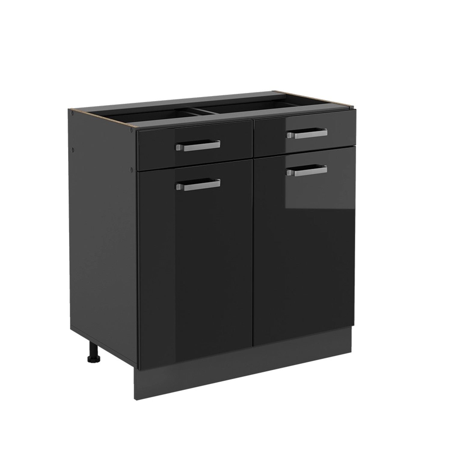Vicco Unterschrank R-Line, Schwarz Hochglanz/Anthrazit, 80 günstig online kaufen