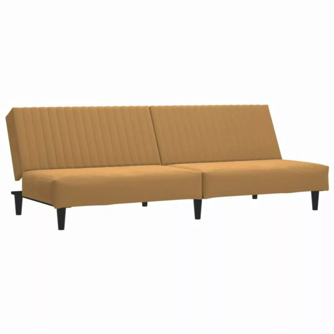 vidaXL Schlafsofa, Sofa 2-Sitzer Braun Samt günstig online kaufen