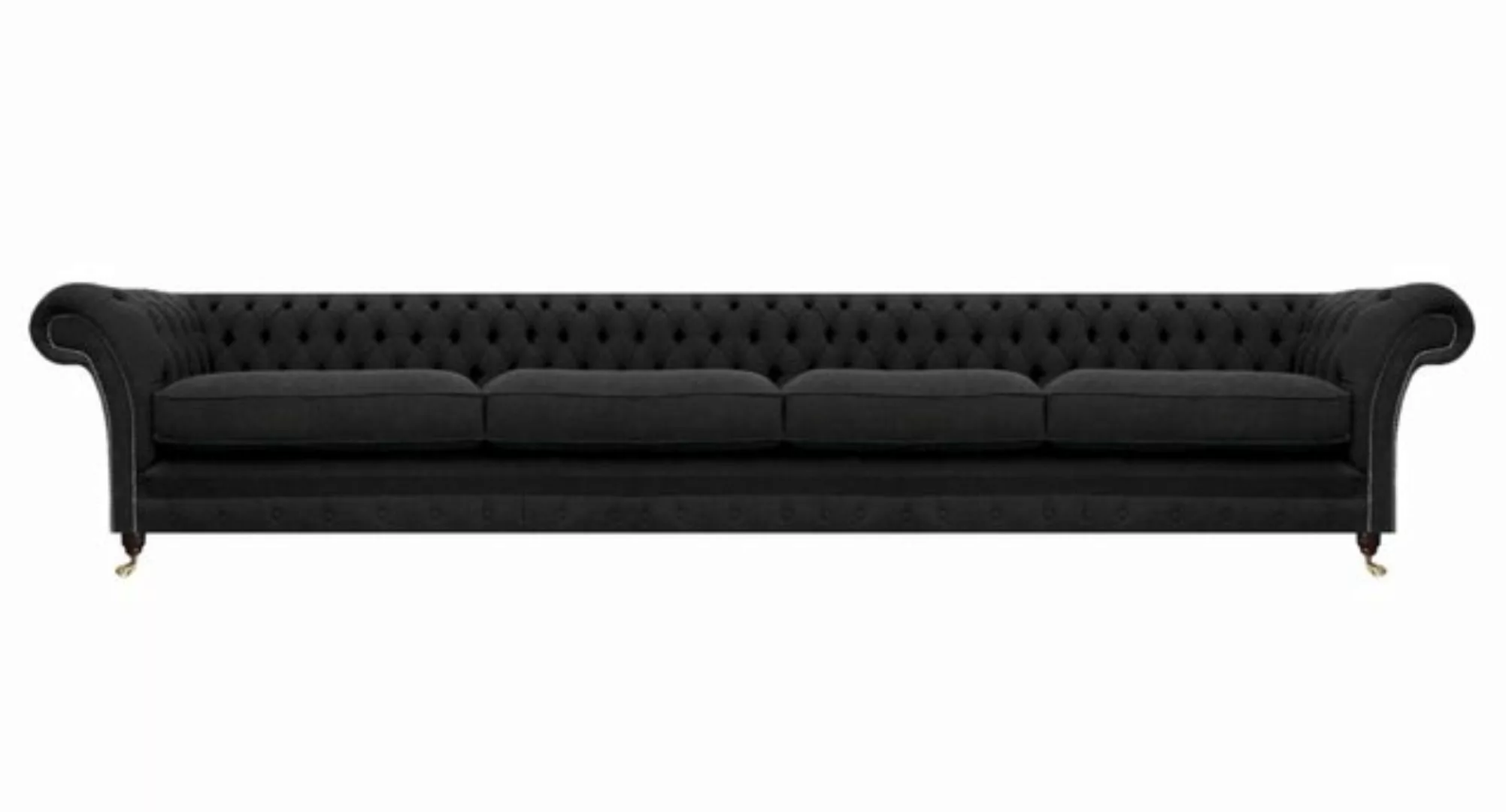 JVmoebel Chesterfield-Sofa Designer Chesterfield Schwarz Sofa Viersitzer Co günstig online kaufen