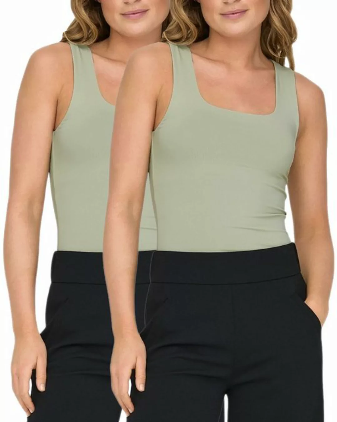 ONLY Tanktop (Set) Basic Shirt in Unifarben im Doppelpack günstig online kaufen