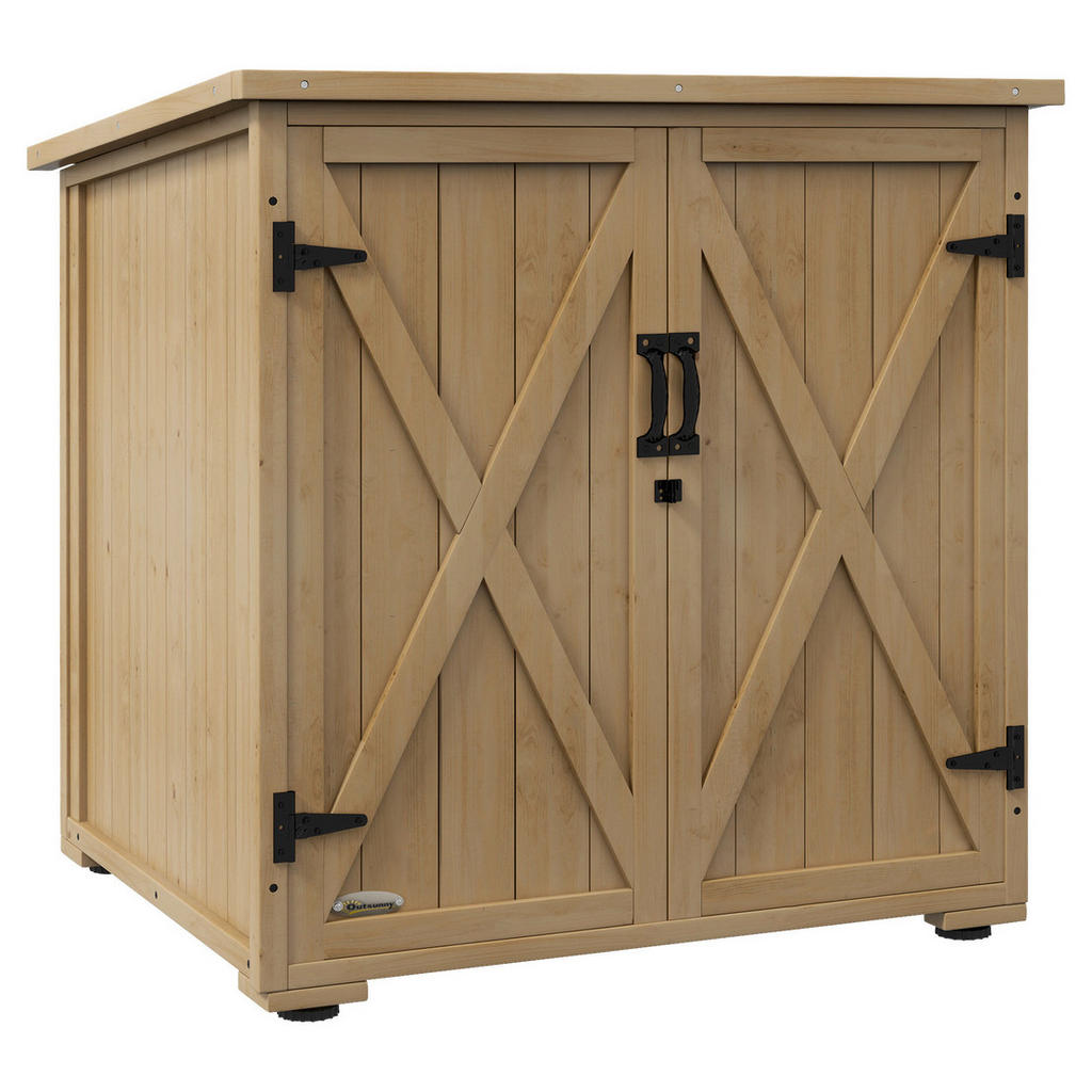 Outsunny Gartenschrank natur Polypropylen B/H/L: ca. 88x77,5x90 cm günstig online kaufen