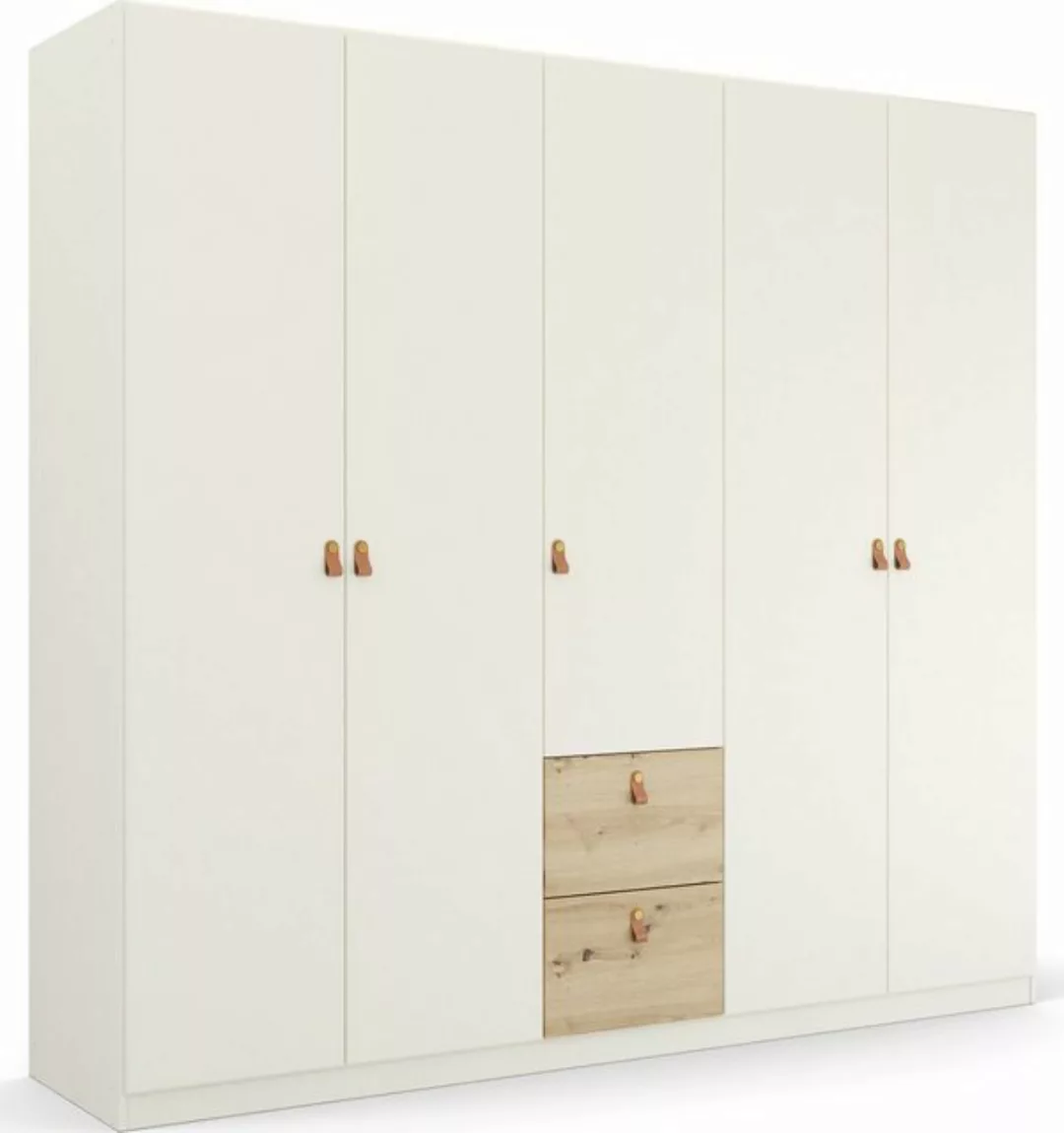 rauch Drehtürenschrank Homey by Quadra Spin mit cognacbraunen Ledergrifflas günstig online kaufen