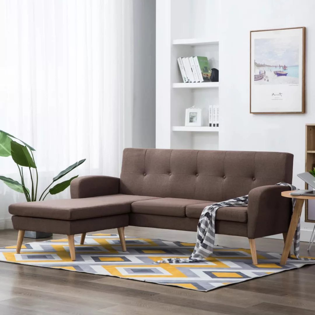 Sofa In L-form Stoffbezug 186 X 136 X 79 Cm Braun günstig online kaufen