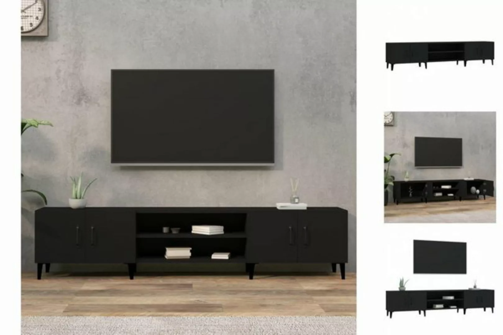 Vidaxl Tv-schrank Schwarz 180x31,5x40 Cm Holzwerkstoff günstig online kaufen