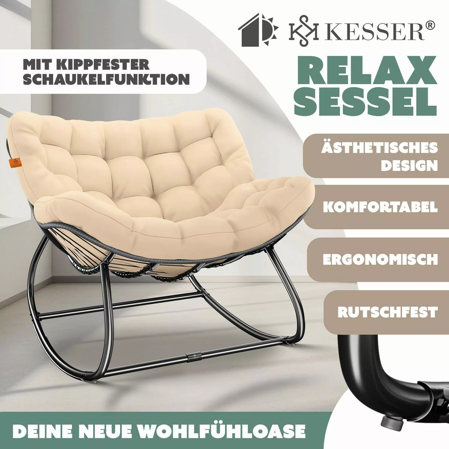 KESSER Schaukelstuhl Schaukelsessel für drinnen & günstig online kaufen
