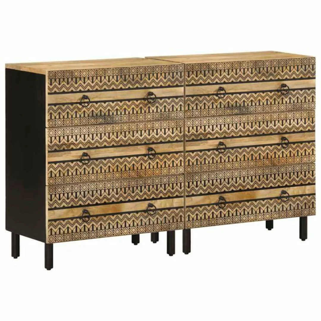 vidaXL Fächerschrank Sideboards 2 Stk. Massivholz Mango (2-St) günstig online kaufen