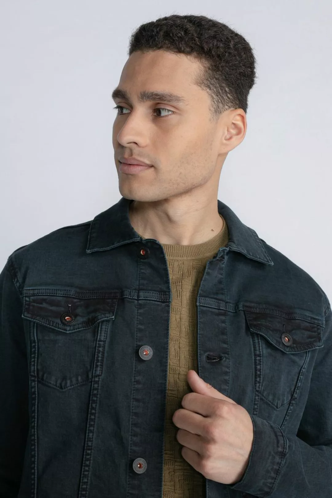 Petrol Denim Jacke Navyblau - Größe M günstig online kaufen