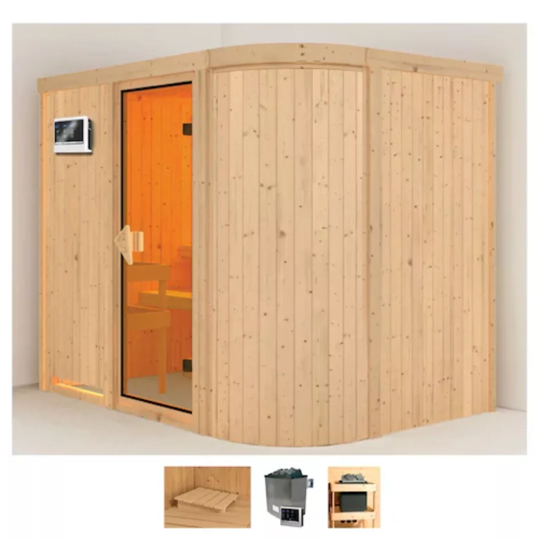 Karibu Sauna »Thyra 4«, (Set), 9-kW-Ofen mit externer Steuerung günstig online kaufen