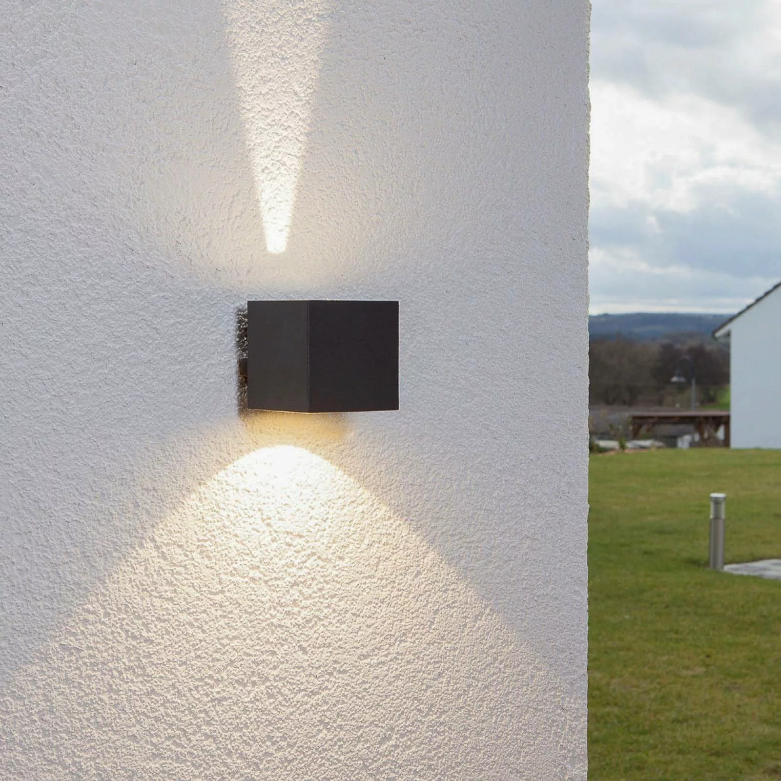 Lucande LED-Außenwandleuchte Jarno, anthrazit, Metall, 9 cm günstig online kaufen