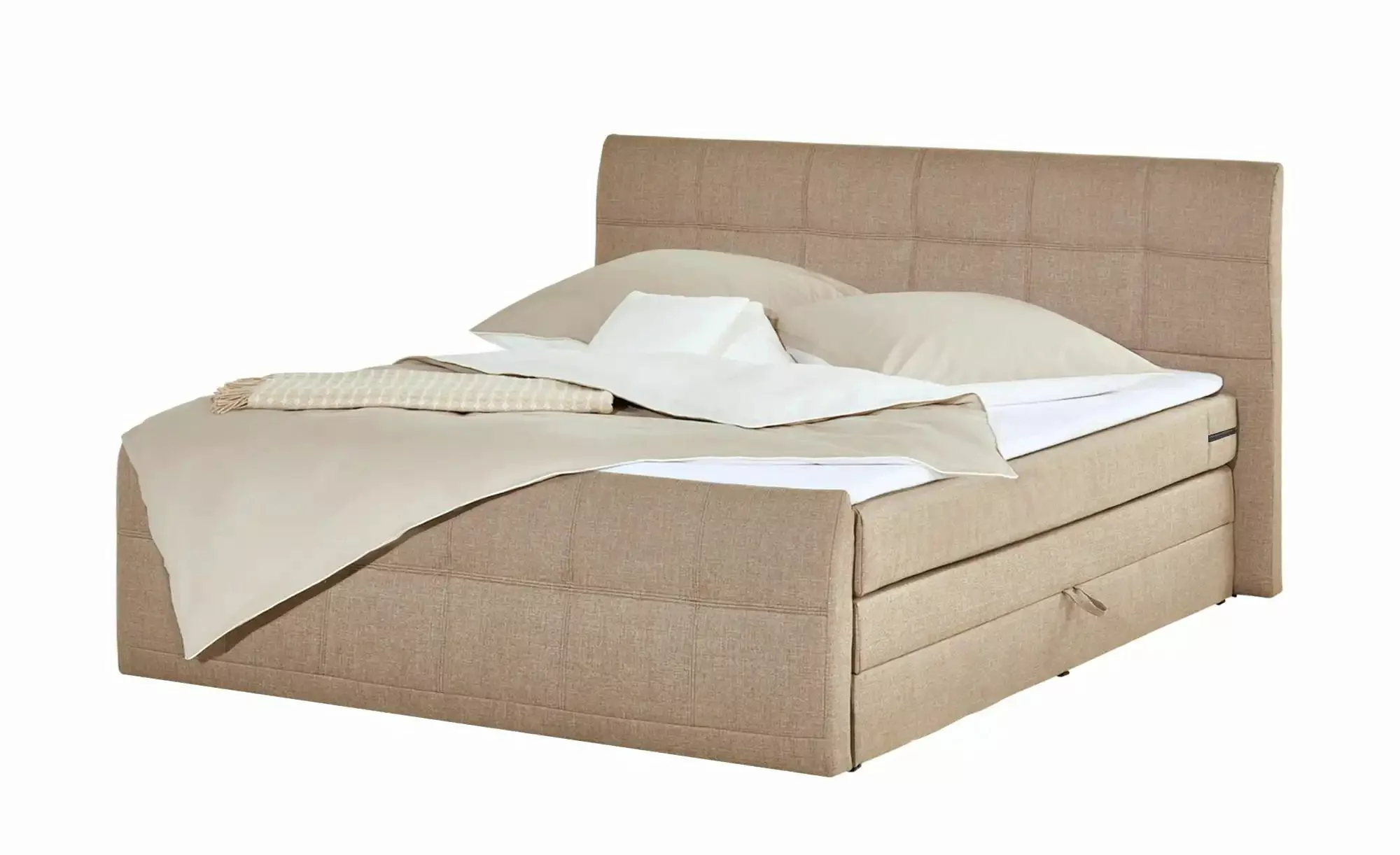 ED EXCITING DESIGN Boxspringliege (180 x 200 cm, SACRAMENTO), Beige günstig online kaufen