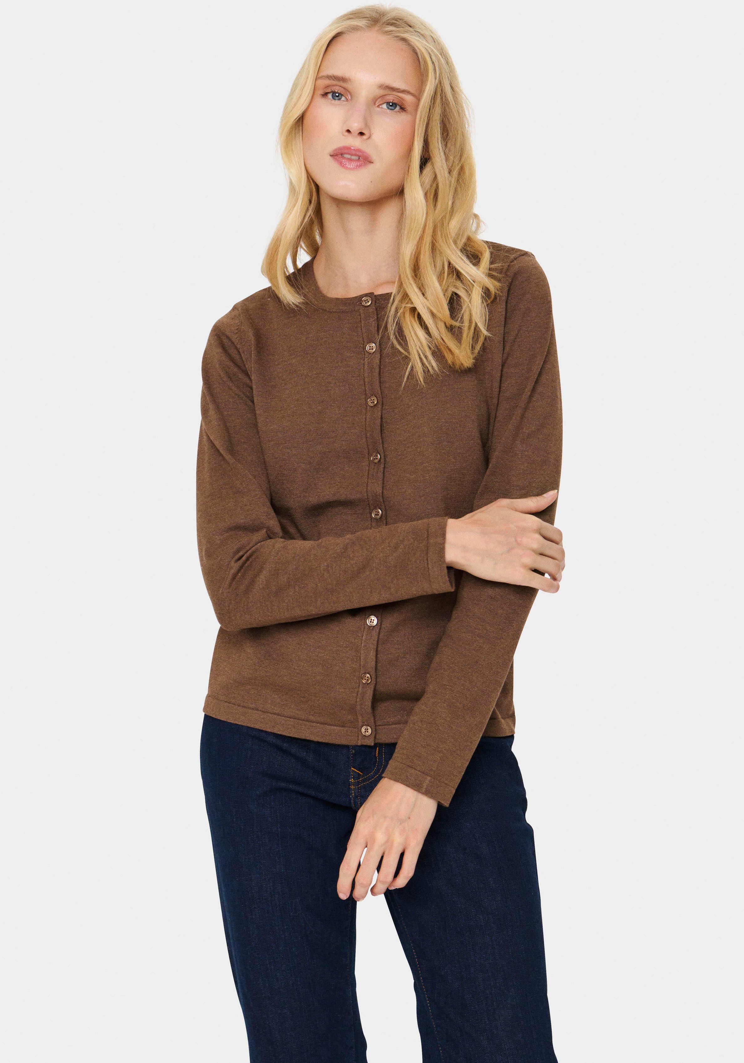Saint Tropez Strickjacke A8661, MilaSZ R-Neck günstig online kaufen