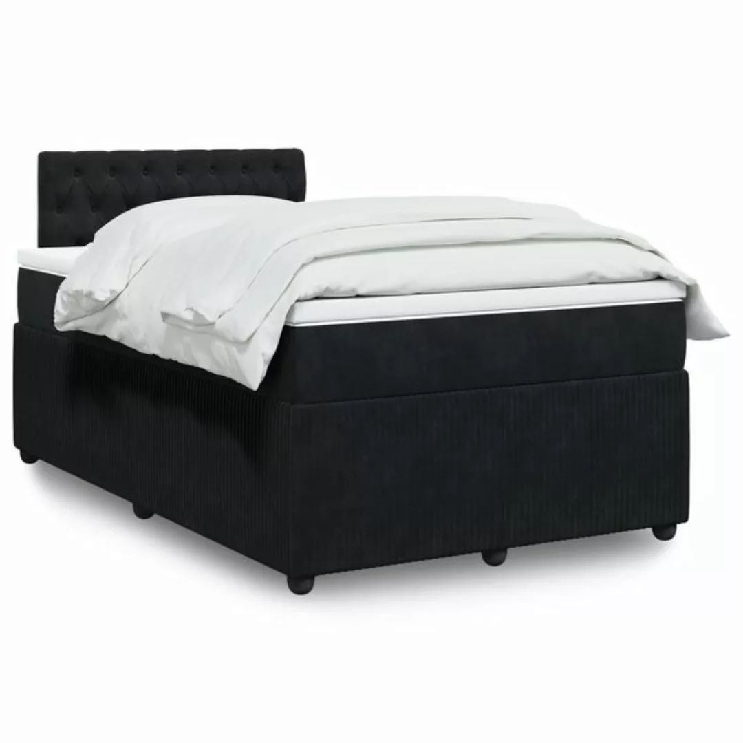 vidaXL Boxspringbett, Boxspringbett mit Matratze Schwarz 120x190 cm Samt günstig online kaufen