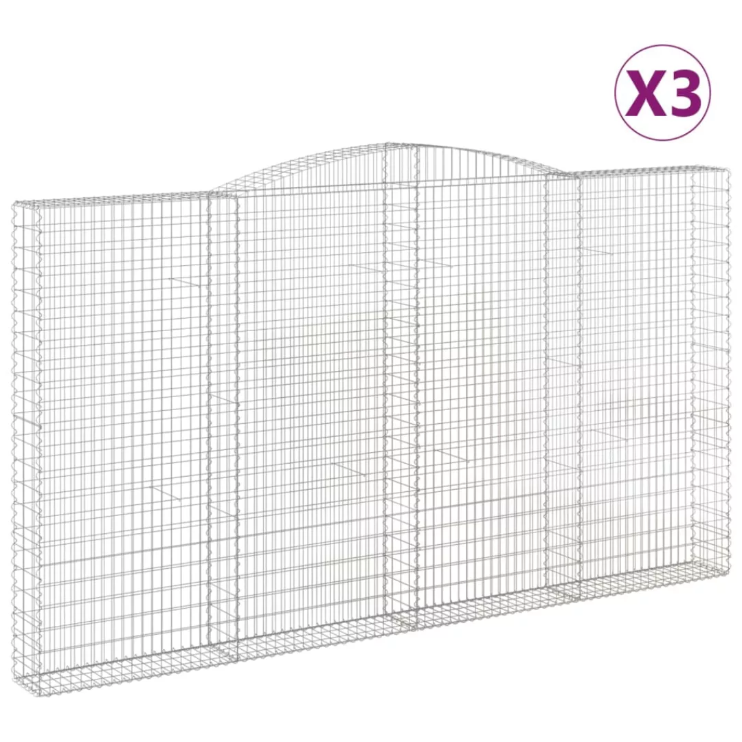 Vidaxl Gabionen Mit Hochbogen 3 Stk. 400x30x220/240cm Verzinktes Eisen günstig online kaufen