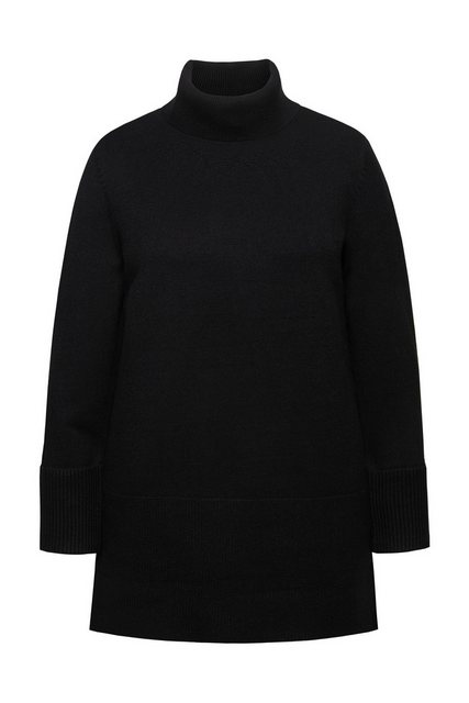 Ulla Popken Rollkragenpullover Longpullover breite Rippbündchen Rollkragen günstig online kaufen