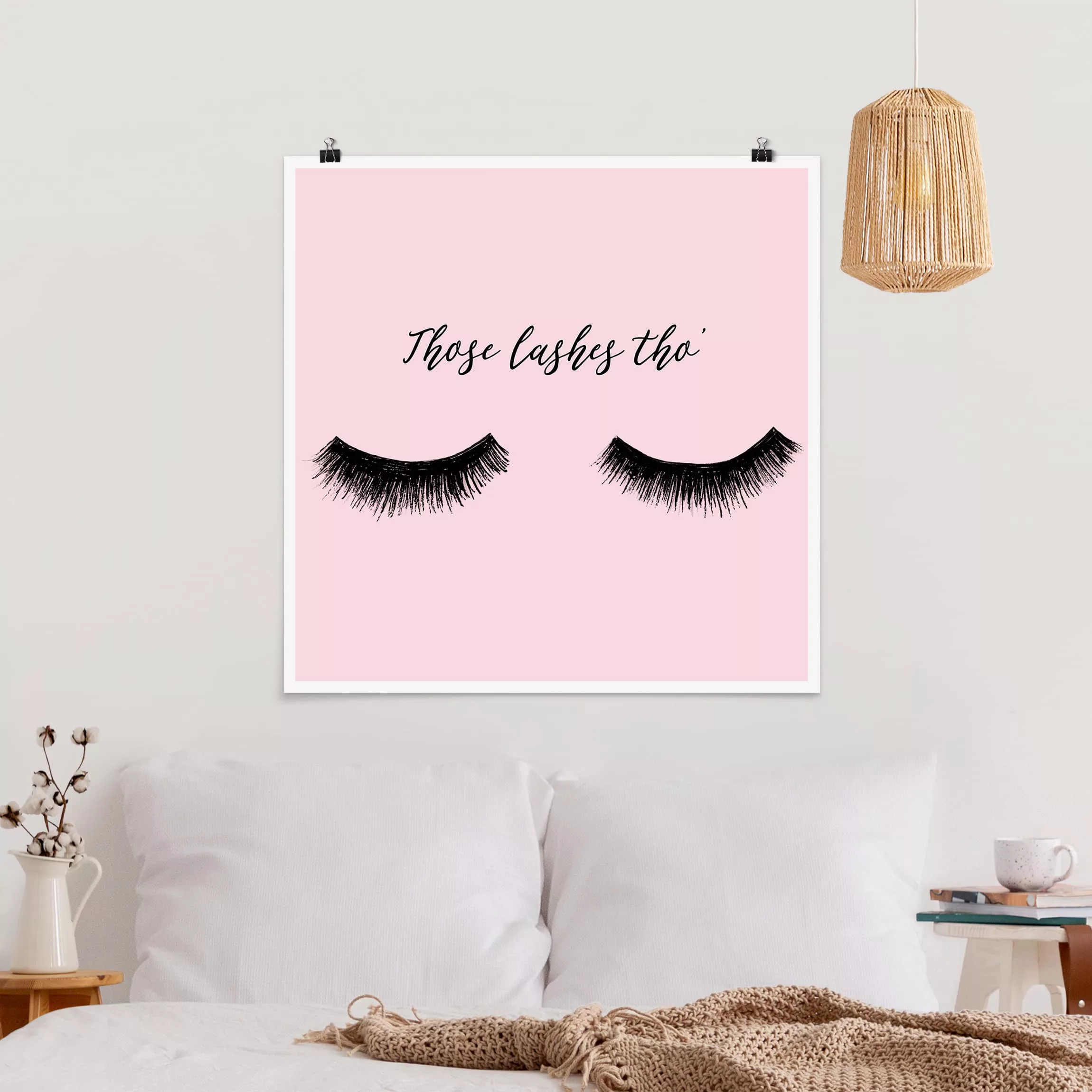 Poster Spruch - Quadrat Wimpern Chat - Lashes günstig online kaufen