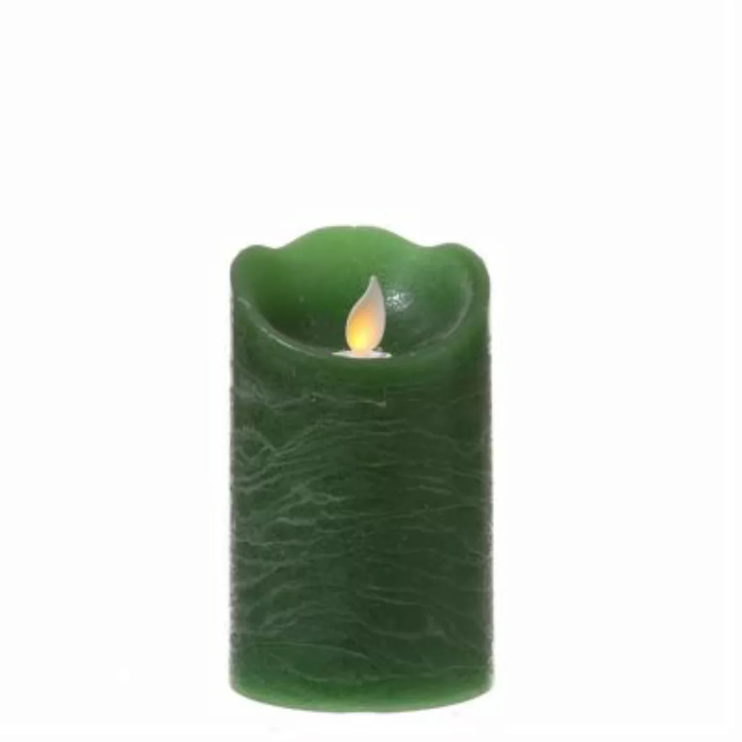 MARELIDA LED Kerze Twinkle Echtwachs flackernd H: 12,5cm grün günstig online kaufen