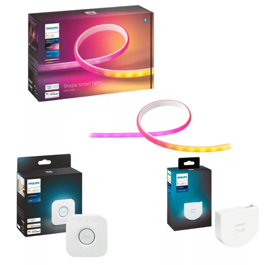 Philips Hue Bluetooth Gradient Lightstrip 20W 1800lm Starter-Set inkl. Brid günstig online kaufen