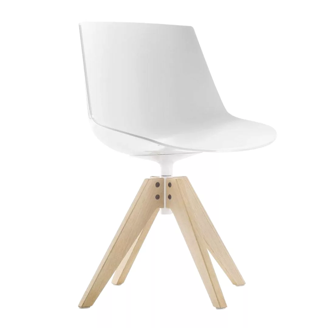 MDF Italia - Flow Stuhl Füße VN in Eiche - weiß/Sitzschale weiß pigmentiert günstig online kaufen