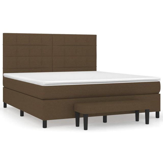 vidaXL Boxspringbett Boxspringbett mit Matratze Dunkelbraun 180x200 cm Stof günstig online kaufen