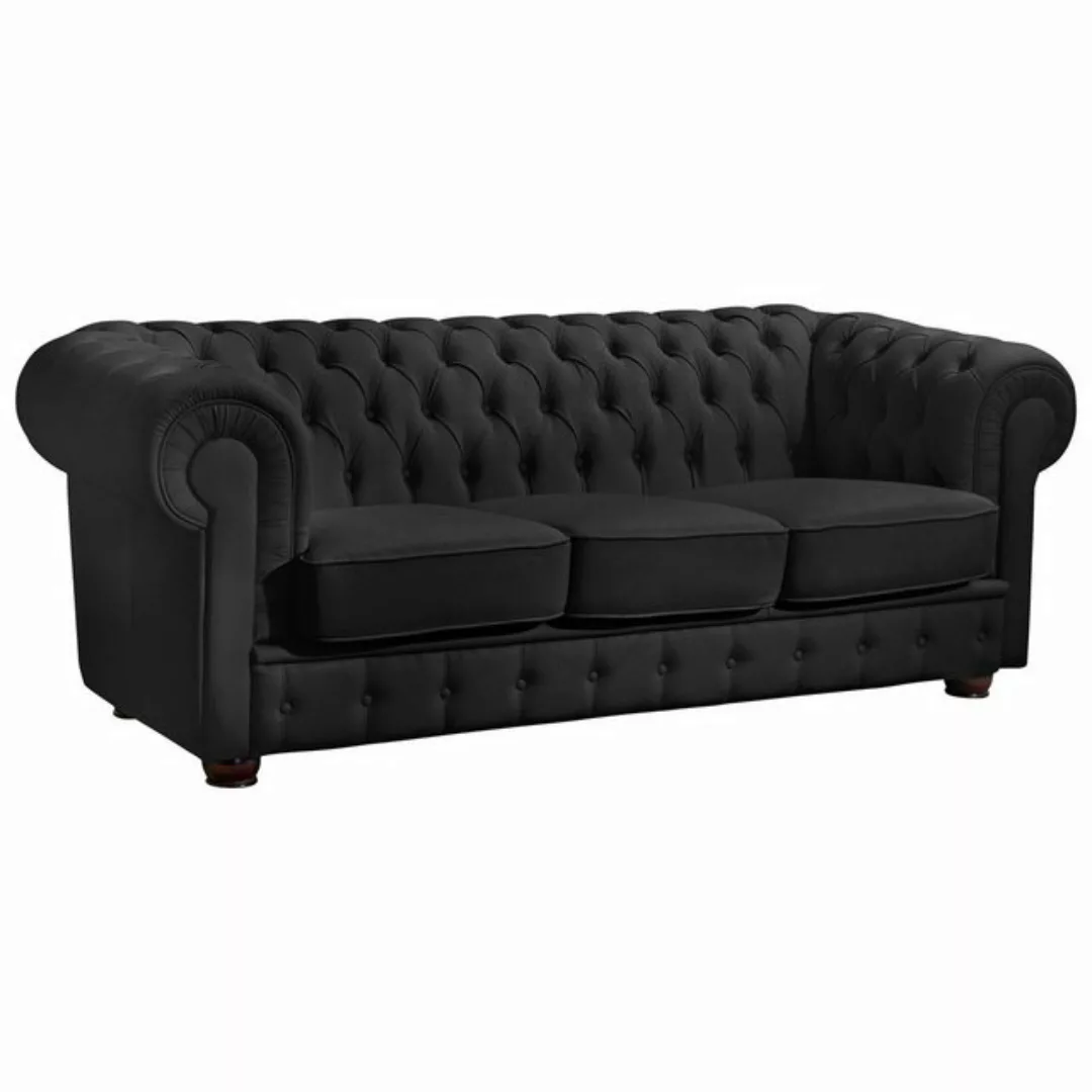 58 aufm Kessel Sofa 3-Sitzer Kalea Bezug Kunstleder Buche nussbaum dunkel / günstig online kaufen