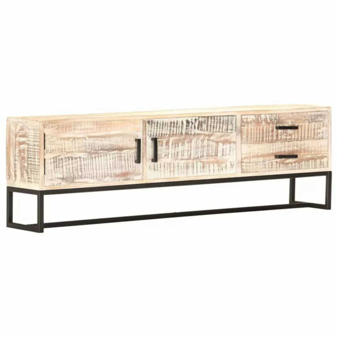 Tv-schrank Weiß 140 Ã 30 Ã 45 Cm Massivholz Akazie günstig online kaufen