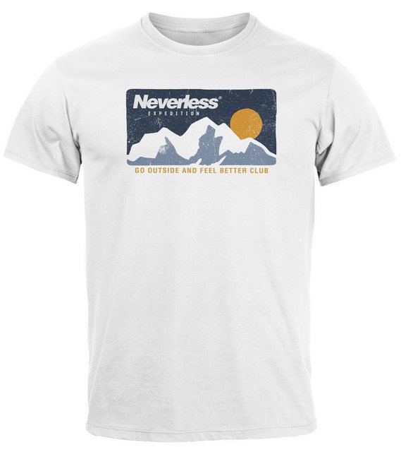 Neverless Print-Shirt Herren T-Shirt Berge Wandern Berg-Grafik Vintage Retr günstig online kaufen