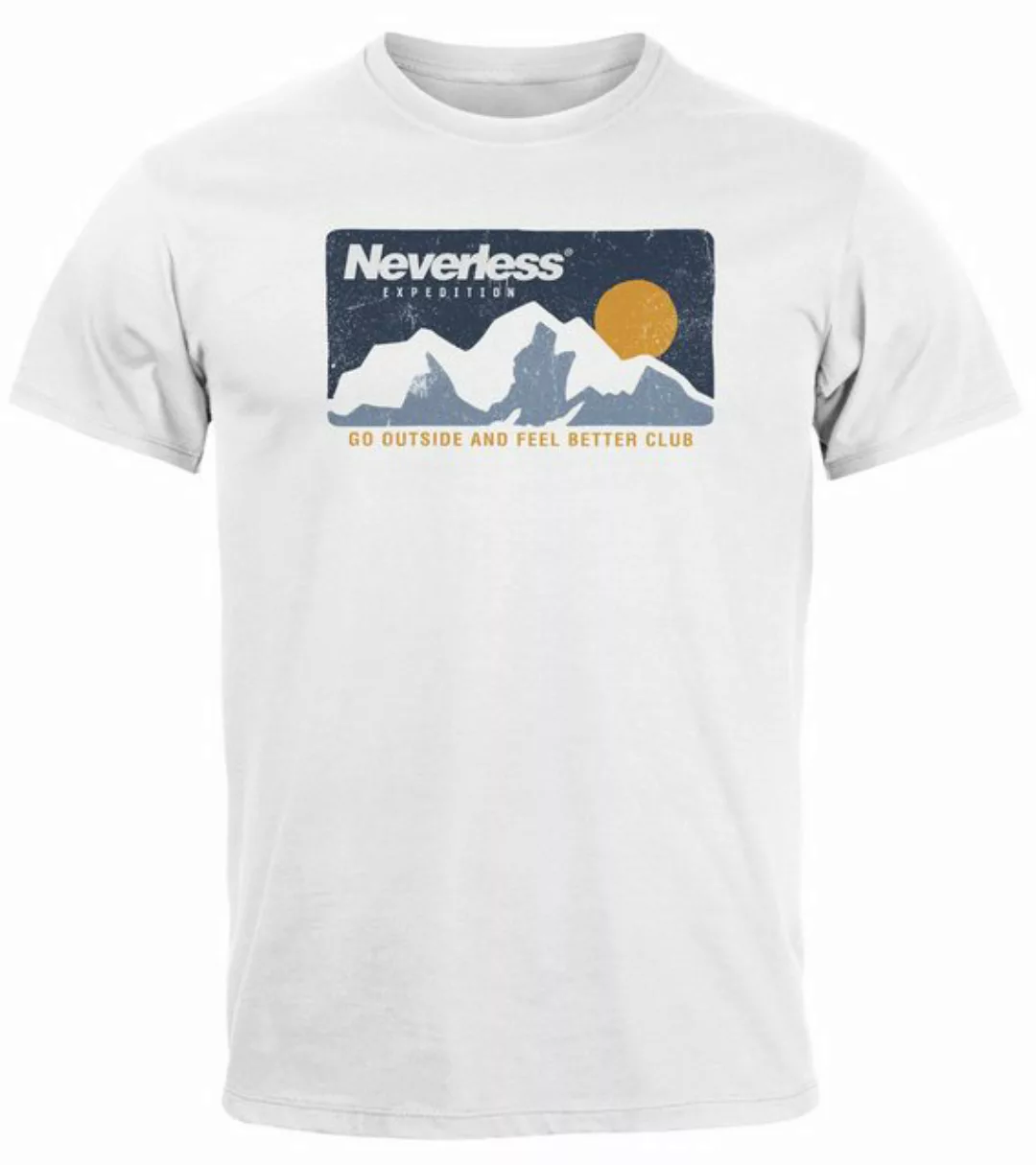 Neverless Print-Shirt Herren T-Shirt Berge Wandern Berg-Grafik Vintage Retr günstig online kaufen