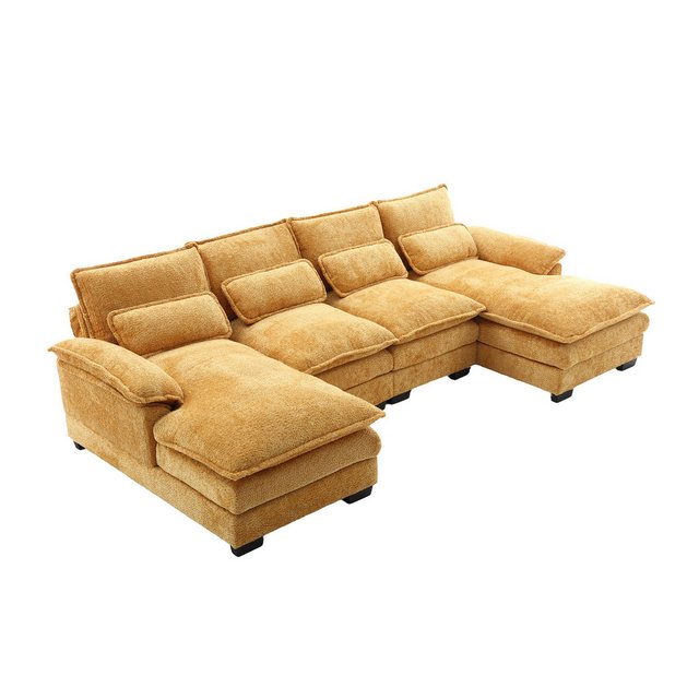 HAUSS SPOLE Ecksofa 4-Sitzer-Schlafsofa Big Sofa Sitzgruppe mit 4 Lendenkis günstig online kaufen