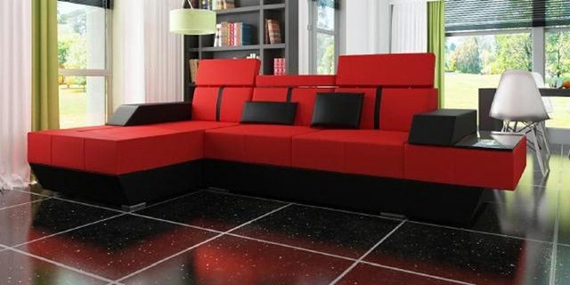 JVmoebel Ecksofa Ledersofa mit USB Sofa Ecksofa Eckcouch Ledercouch Polster günstig online kaufen