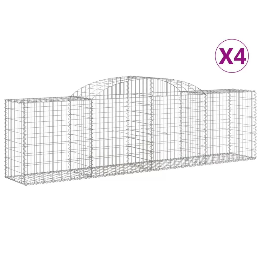 Vidaxl Gabionen Mit Hochbogen 4 Stk. 300x50x80/100 Cm Verzinktes Eisen günstig online kaufen