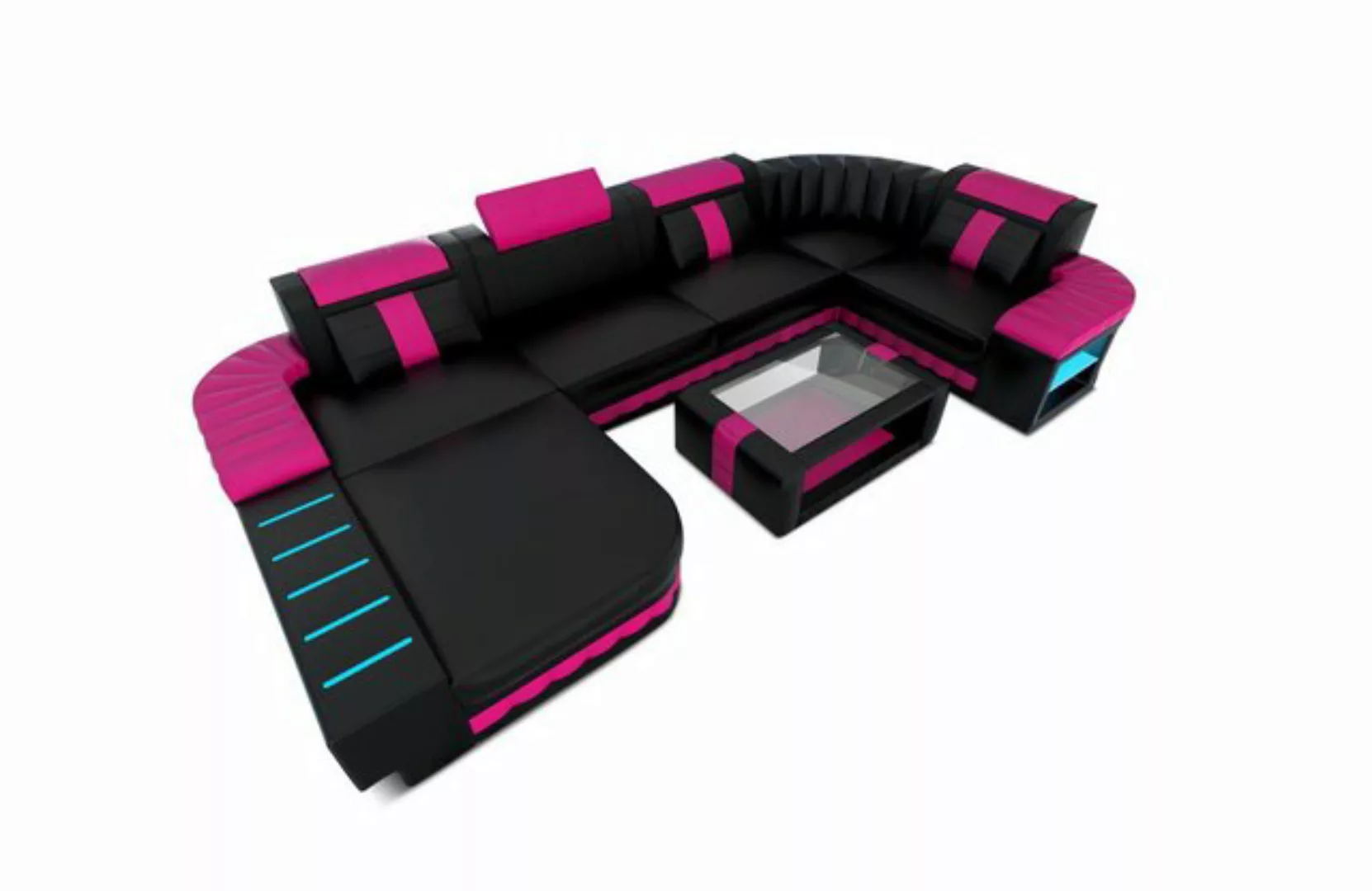 Sofa Dreams Wohnlandschaft Ledercouch Bellagio U Form Ledersofa Sofa Leder, günstig online kaufen