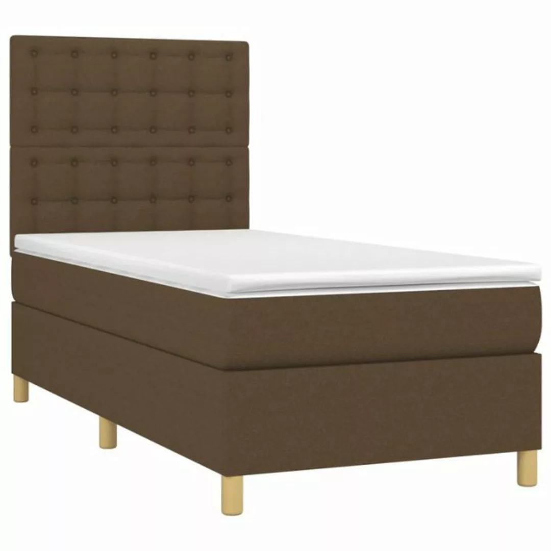 Vidaxl Boxspringbett Mit Matratze Dunkelbraun 100x200 Cm Stoff günstig online kaufen