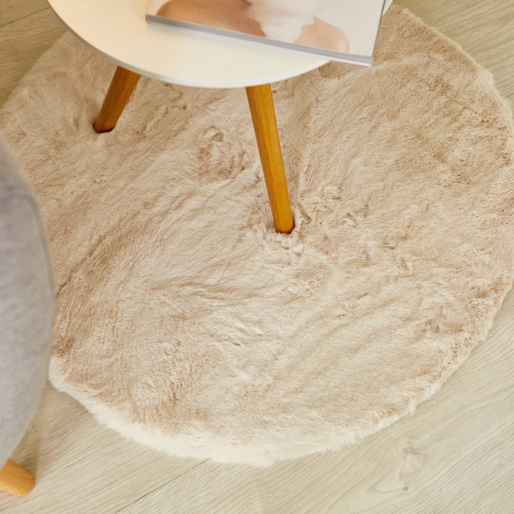 my home Hochflor-Teppich Lugano, rund, Höhe: günstig online kaufen