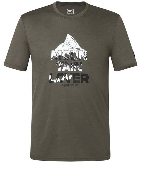 SUPER.NATURAL T-Shirt für Herren, Merino MOUNT RUNDLE Berg Motiv, atmungsak günstig online kaufen