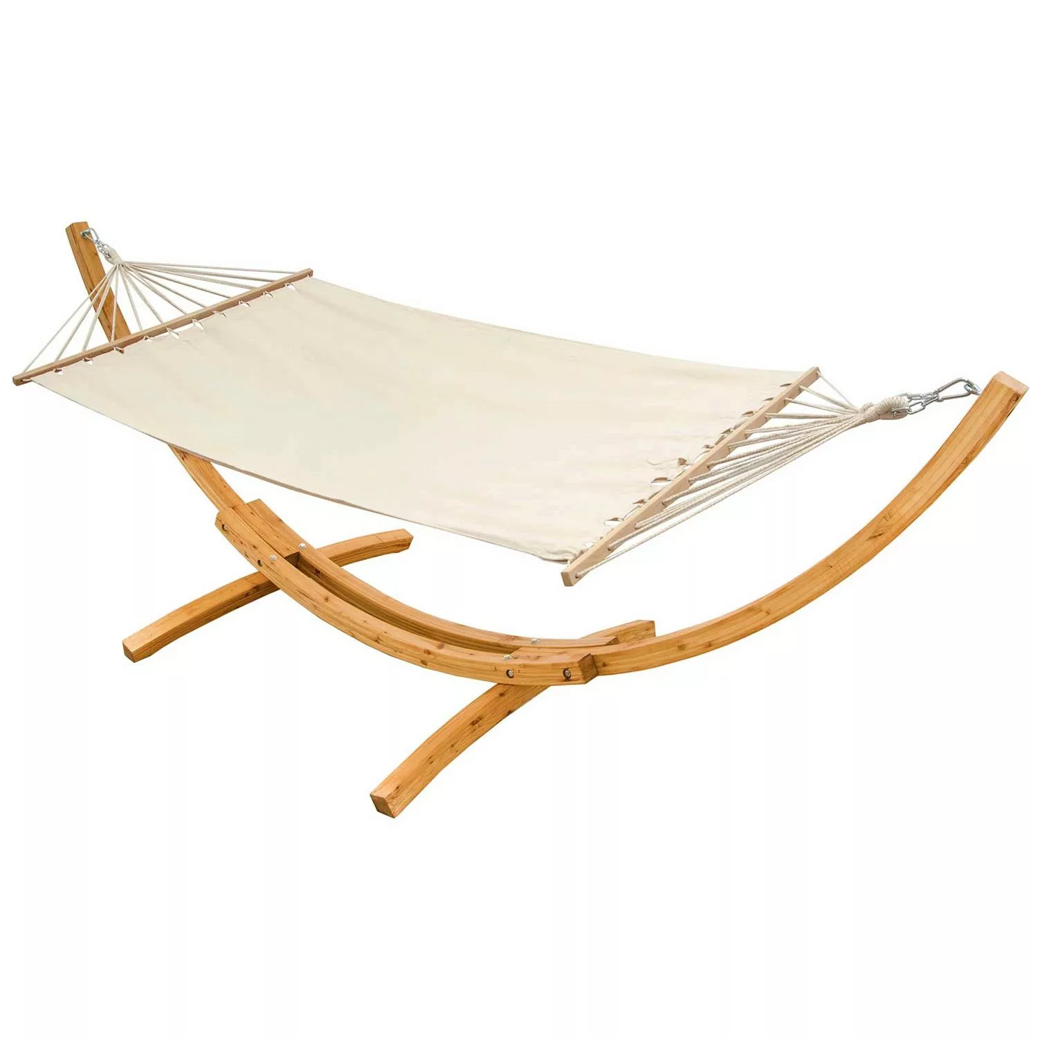 AMANKA XXL Hängematte mit Gestell bis 200 kg 325 x 120 x 118 cm Beige günstig online kaufen