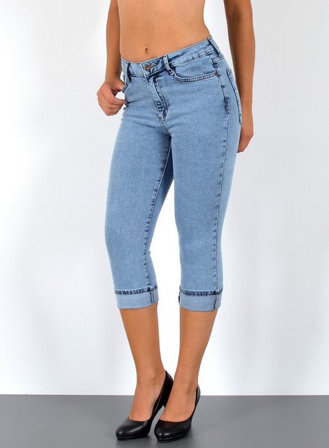 ESRA Caprijeans C15 High Waist Capri Jeans Damen, bis Übergröße / Plussize günstig online kaufen