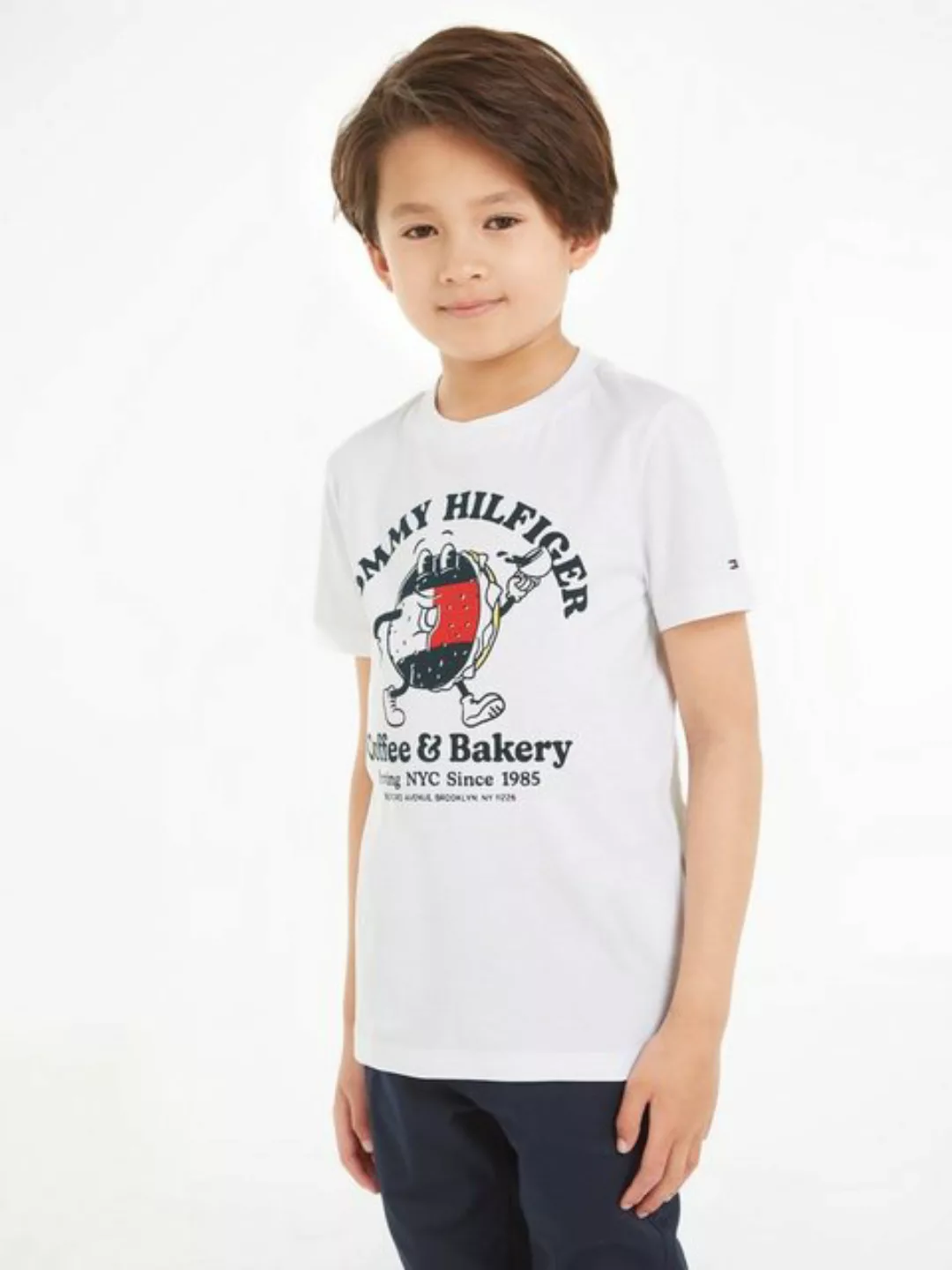 Tommy Hilfiger T-Shirt TOMMY BAGELS TEE S/S mit Frontprint günstig online kaufen