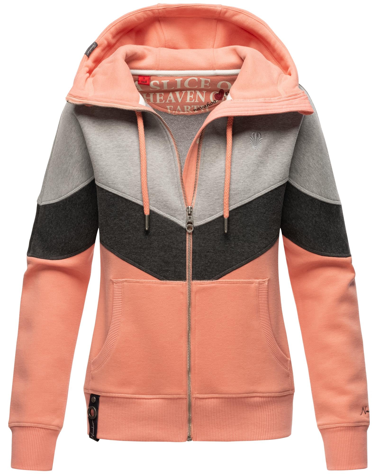 Navahoo Kapuzensweatjacke "Honigperle", Sportliche Damen Sweatjacke im Colo günstig online kaufen