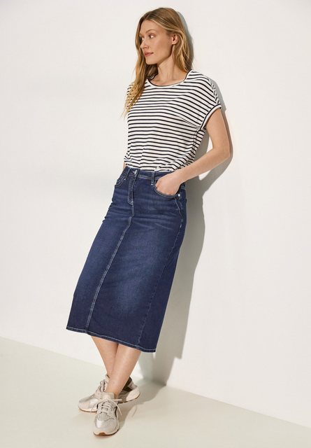 Cecil Minirock Style Denim Skirt Maxi Dark Bl günstig online kaufen