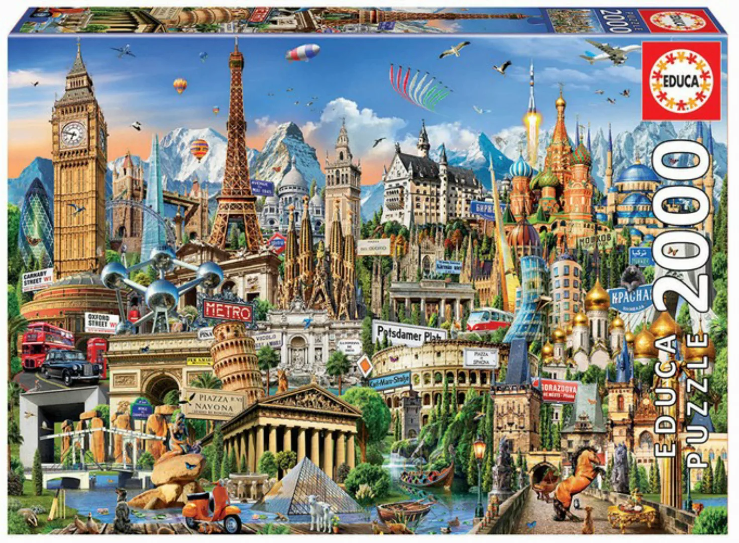 Educa Puzzle 9217697 - Europe Landmarks - 2000 Teile Puzzle günstig online kaufen