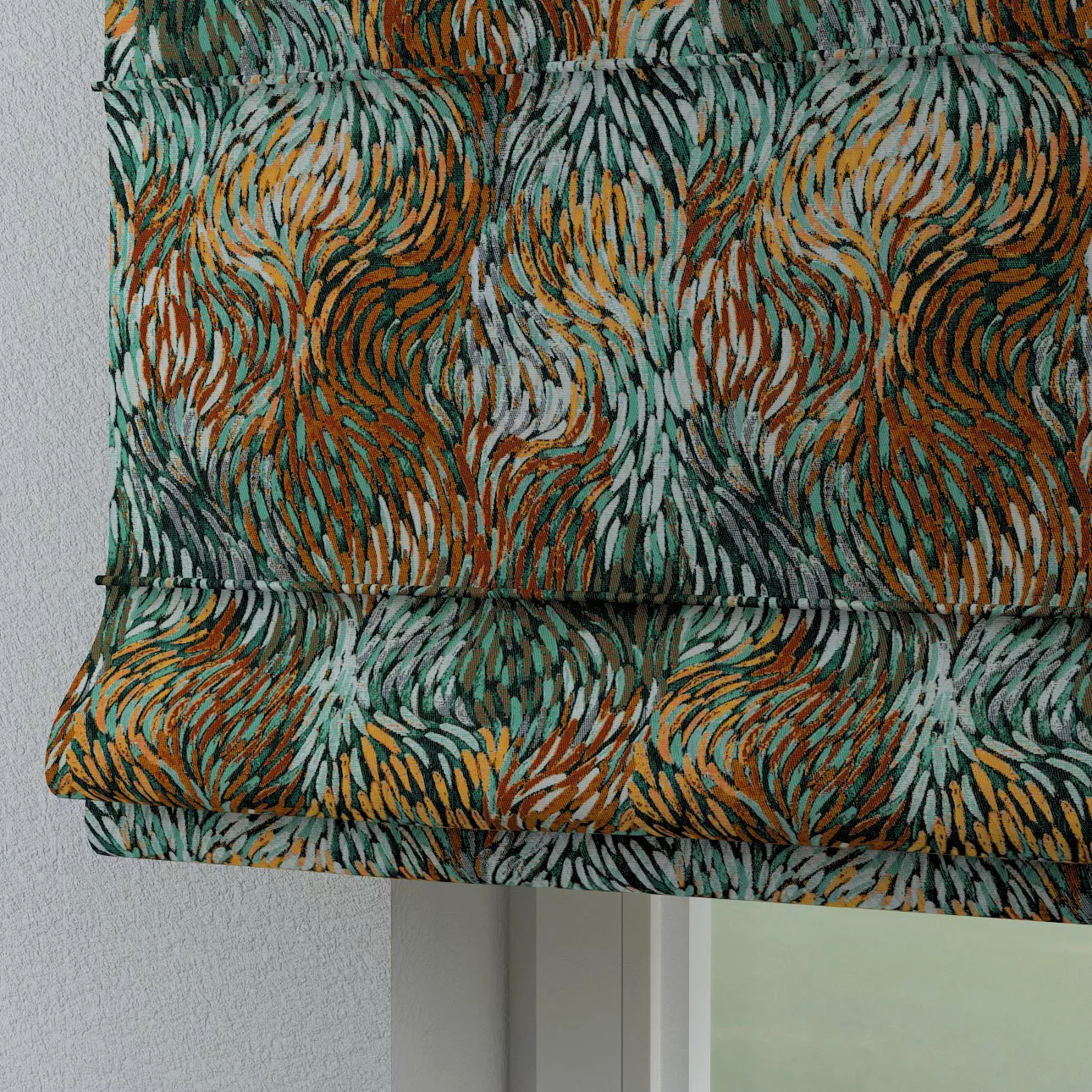 Dekoria Raffrollo Torino, grün- orange, 100 x 170 cm günstig online kaufen