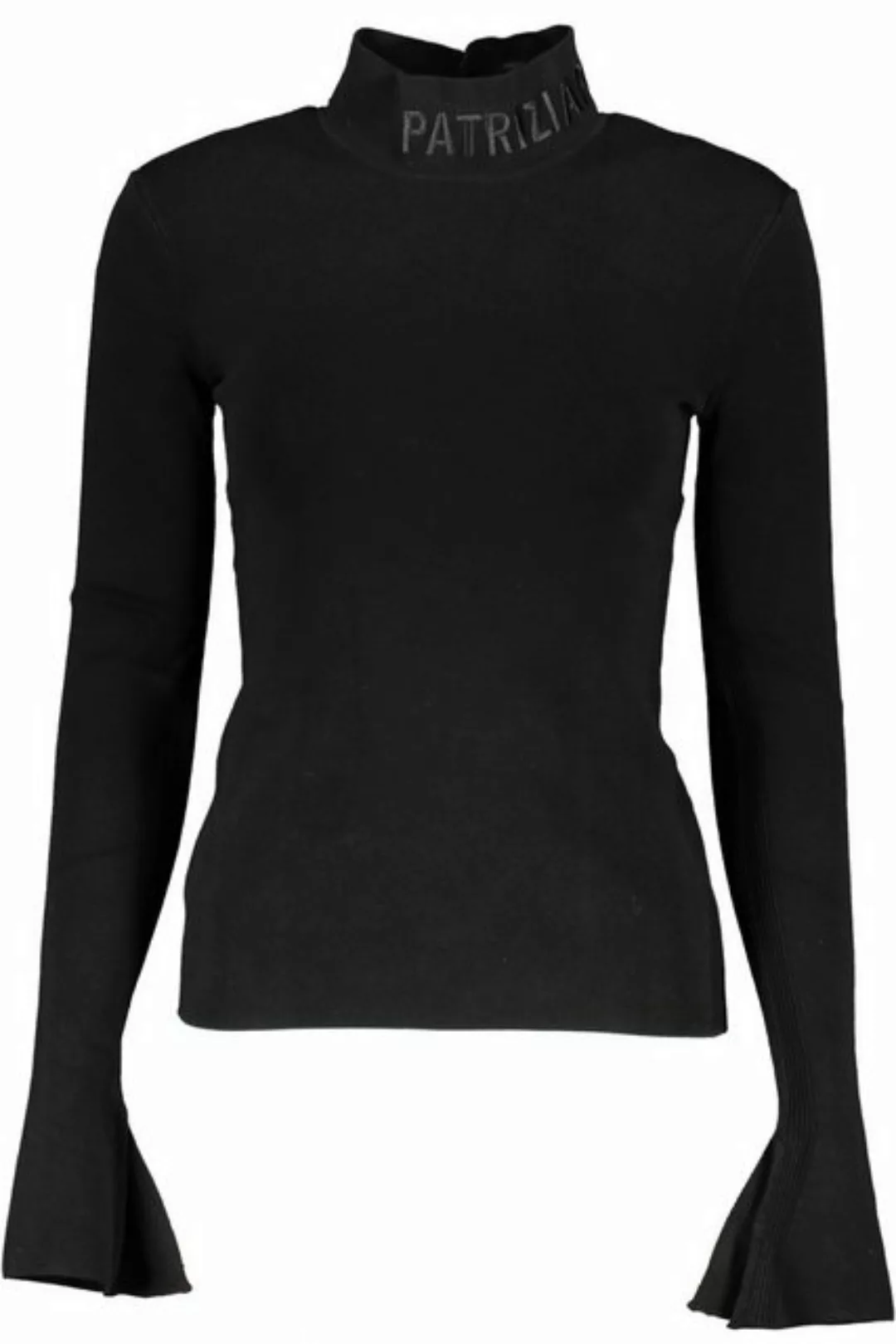 Patrizia Pepe Strickpullover Schwarzer Damenpullover mit Stickerei und Steh günstig online kaufen