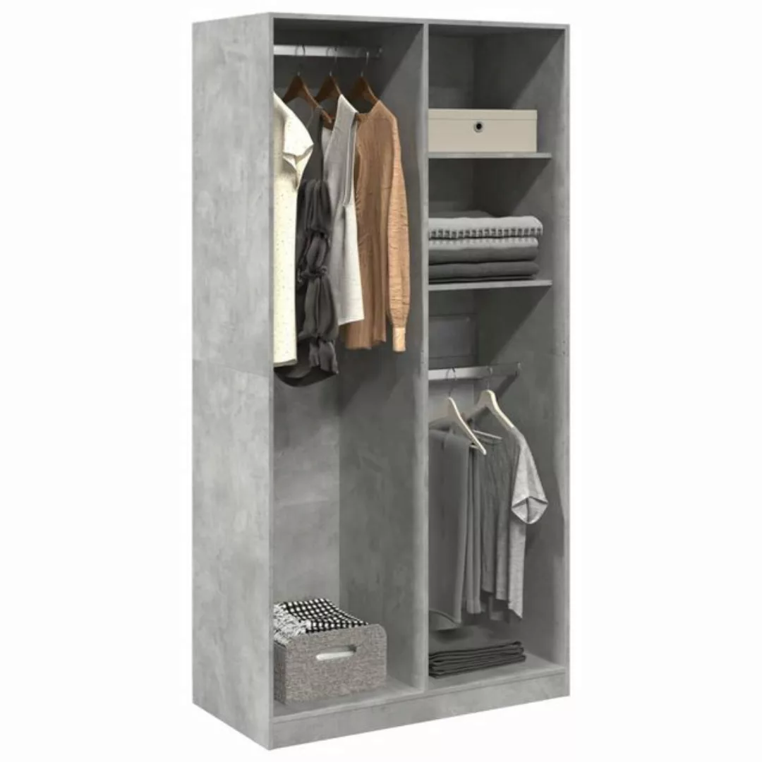 vidaXL Kleiderschrank Kleiderschrank Betongrau 100x50x200 cm Spanplatte günstig online kaufen