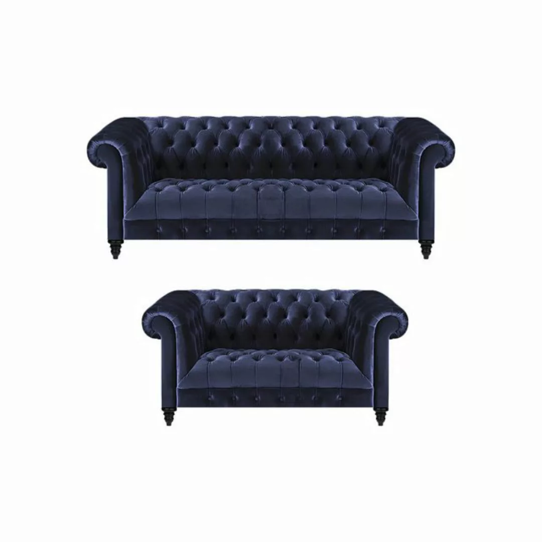 Xlmoebel Sofa Wohnzimmer Chesterfield Möbel Set mit zwei Dreisitzer Sofas u günstig online kaufen