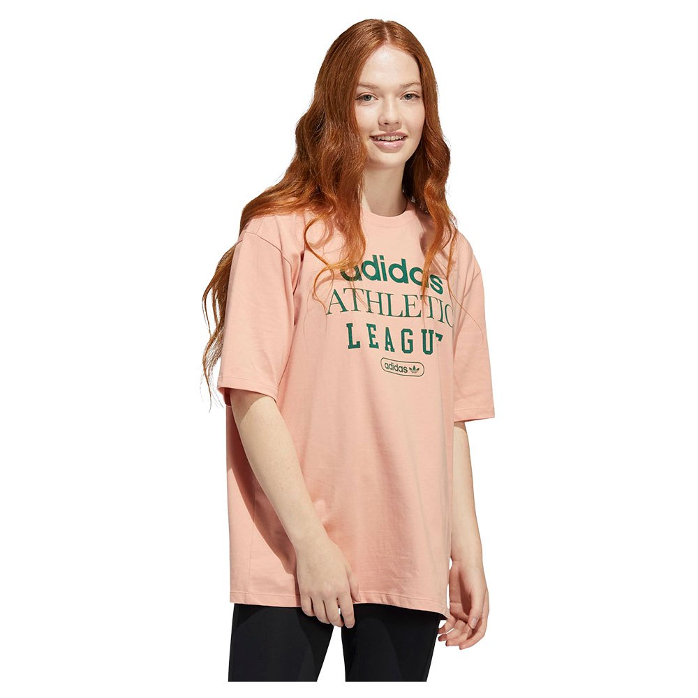 adidas Originals – Retro Luxury – T-Shirt in Zartrosa mit Schriftzug günstig online kaufen