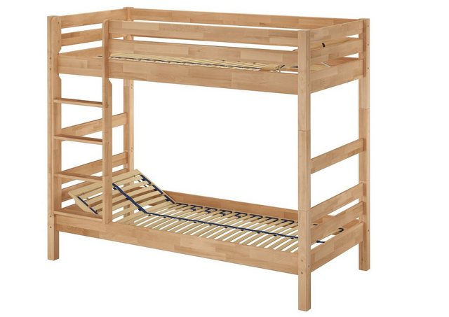 ERST-HOLZ Etagenbett Etagenbett 90x200 Buche massiv mit Federholzrahmen günstig online kaufen