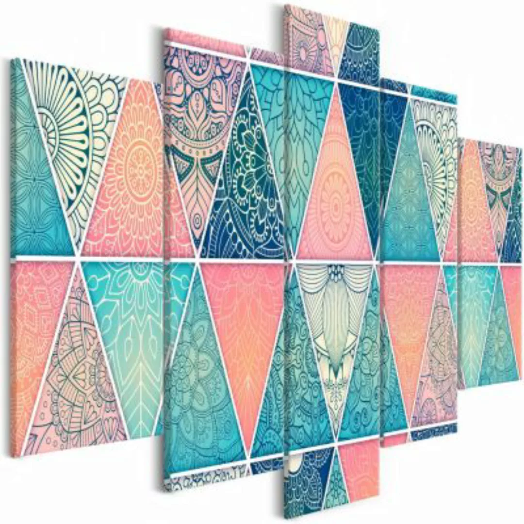 artgeist Wandbild Oriental Triangles (5 Parts) Wide mehrfarbig Gr. 200 x 10 günstig online kaufen