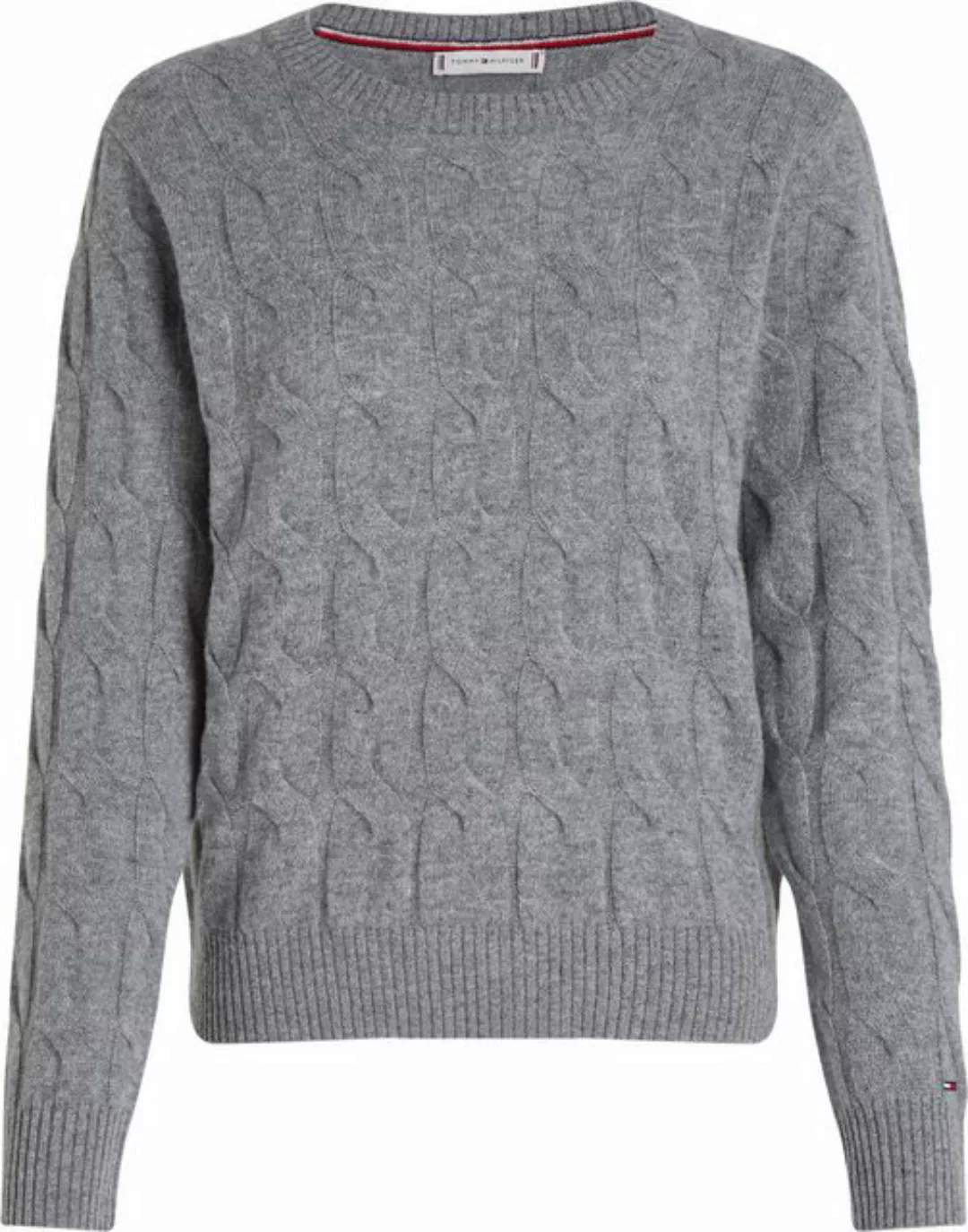 Tommy Hilfiger Strickpullover SOFT WOOL CABLE C-NK mit Zopfmuster, Rundhals günstig online kaufen