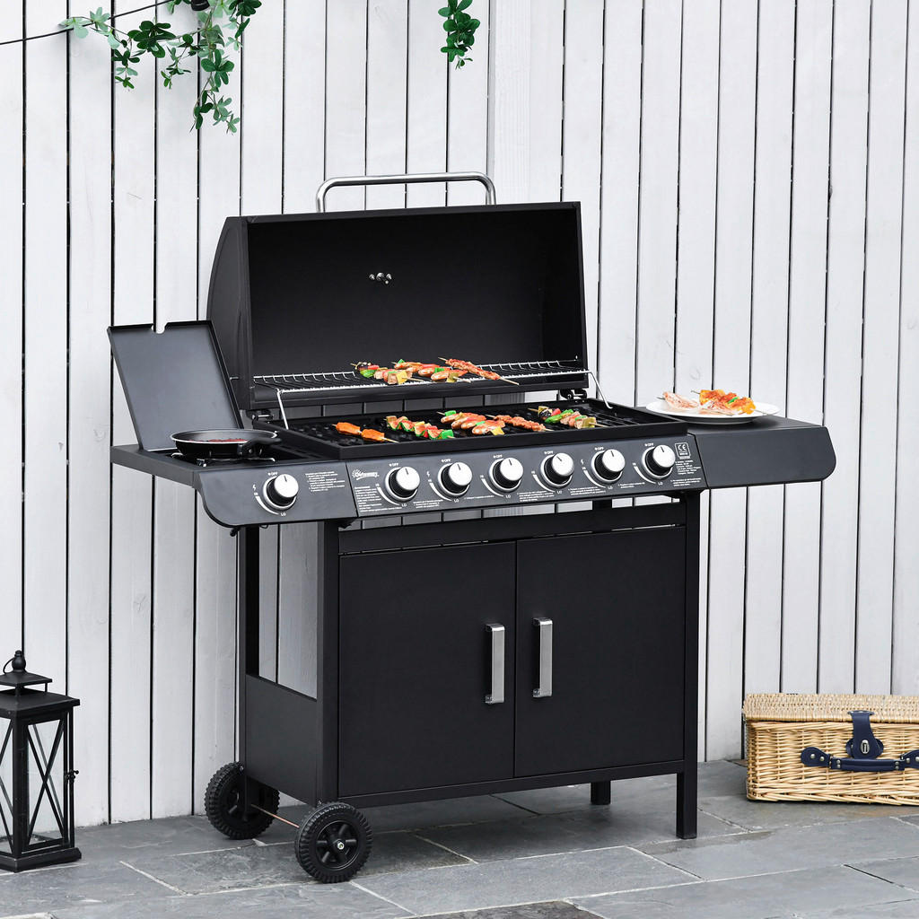 Outsunny Gasgrill Metall B/H/L: ca. 50x100x135 cm günstig online kaufen