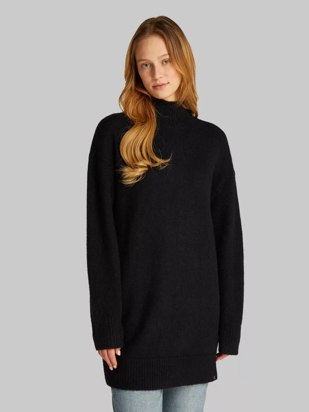 Calvin Klein Jeans Jerseykleid "FLUFFY YARN LOOSE SWEATER DRESS", mit Logos günstig online kaufen